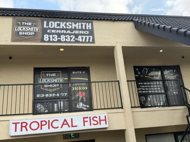 The Locksmith Shop storefront and sign at 4556 S Manhattan Ave in South Tampa